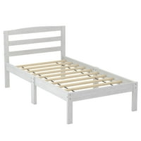 Namještaj America Knott krevet od drvene platforme, brušena siva, blizanac