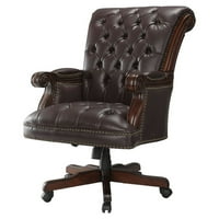 Klasična podesiva visina uredska stolica tamno smeđa boja: tamno smeđa, finiš: tamno smeđa, stil: prijelazni
