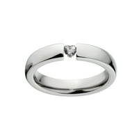 Prsten Za Zatezanje Bijelog Saphire Nehrđajućeg Čelika U Obliku Srca