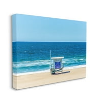 Stupell Industries Vivid Blue Beach Water Waves Obala Hut Photo Gallery wrapped Canvas Print Wall Art, dizajn
