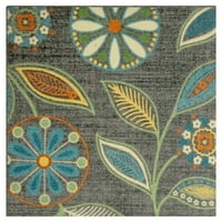 Oslonci tradicionalni Minerva siva Multi Floral hodnik trkač Rug, 2'x6'