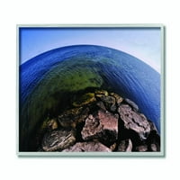 Stupell Industries Fisheye okean morski pejzaž fotografija uokvirena zidna Umjetnost Josepha Elliotta