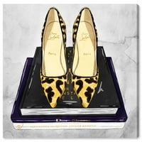 Runway Avenue Fashion and Glam Wall Art canvas Prints' Out on the Town Books ' Books-Yellow, Black