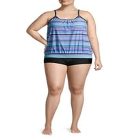 Besplatno Tech Plus Size Athletic Blouson Tankini Kupaći Top