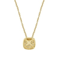Brilliance Fine Jewelry CT dijamantski jastuk privjesak ogrlica od 10k žutog zlata za žene