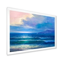 Designart 'Sunrise Glow On The Sea Waves I' Nautical & Coastal Framed Art Print