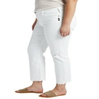 Silver Jeans Co. Ženske Plus Size najtraženije ravne Crop pantalone sa srednjim usponom veličine struka 12-24
