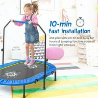 Trampolin sklopivi skakač za roditelje i djecu sa podesivim rukohvatom Mini prostirkom za vježbanje, plava