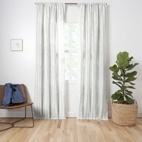 Gap Home Shibori Stripe organski pamuk prozor zavjese par, siva, 48 x108