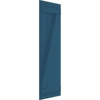 Ekena Millwork 1 8 W 58 H True Fit PVC ploča spojena ploča-N-letve roletne w Z-Bar, boravak plava