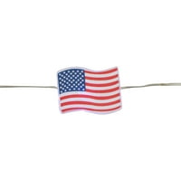 20-Grof Patriotska Americana američka zastava LED Fairy Lights 6.25 ft bakrena žica