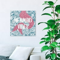 Wynwood Studio tipografija i Citati Wall Art Print' Mermaid Vibes ' Citati i izreke-plava, ružičasta