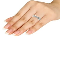 1 20ct TDW diamond Ribbon Crossover 10k dijamantski modni prsten od bijelog zlata