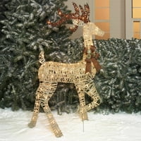 Holiday Time Božić Decor 52 Svjetlucave Prirodne Vinove Loze-Izgledaju Šampanjac Okretanje Glave Buck Skulptura