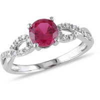 Carat T. G. W. stvorio Ruby i Diamond-Accent 10kt Infinity zaručnički prsten od bijelog zlata