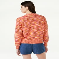 Ženski kardigan džemper sa Zakrpanim džepovima, srednja težina, veličine XS-XXXL