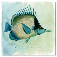 Wynwood Studio Životinje Zid Art Platno Grafike 'Leptir Riba' Mora Životinje-Plava, Braon
