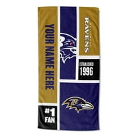 Baltimore Ravens NFL Colorblock personalizirani ručnik za plažu