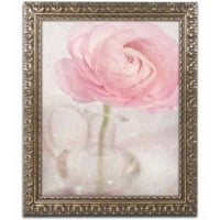 Zaštitni znak likovne umjetnosti' Single Rose Pink Flower ' platno Art Od Cora Niele, zlato Ornate Frame