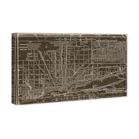Wynwood Studio štampao američke gradove mape platna Art Print