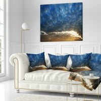 Designart dramatično plavo i smeđe nebo-moderni jastuk za bacanje morskog pejzaža - 18x18