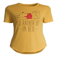 Disney Winnie The Pooh Juniors ' Rather Be in Bed Graphic T-Shirt