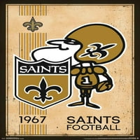 Novi Orleans Saints - Retro logotip zidni poster, 22.375 34