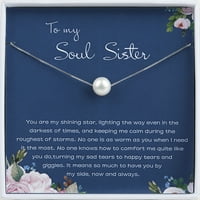 Anavia Soul Sestro Pearl ogrlica, rođendanski poklon srebrna ogrlica za solu soul sestru- [bijeli biser +