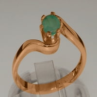Britanci napravio 9k ružičarski zlatni prsten smaragdnim ženskim zaručnički prsten - Opcije veličine - veličine