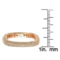 Rosed Srebra Kubni Cirkonij Moderni Pave Square Eternity Band