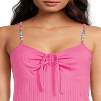 No Boundaries' Ruched Beaded Tank Top, veličine XS-3XL