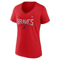Ženska fanatika brendirani Red Atlanta Braves rezultat iz Drugog V-izrez T-Shirt