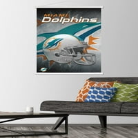 Miami Dolphins-zidni Poster sa šlemom sa drvenim magnetnim okvirom, 22.375 34