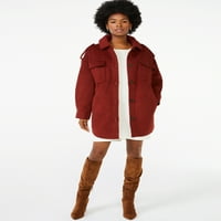 Scoop ženska Oversized Fau vunena jakna sa kaišem