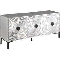Meridian Furniture Glitz Antique Silver Komoda na bazi švedskog stola u mat crnoj boji