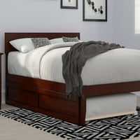 Twin XL Roll out Wood Trundle Bed Frame sa drvenim letvicama nosačima, orahom