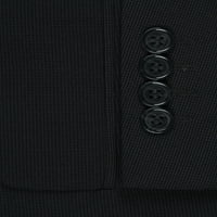 Muška mat crna Birdseye teksturirana klasična Fit dva odijela u italijanskom stilu