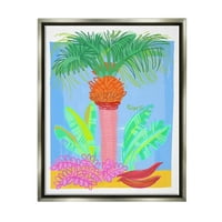 Stupell Industries tropical Palm Tree Botanicals ljetni dan plaže grafička Umjetnost sjaj sive plutajuće