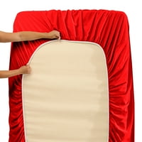 Clara Clark dvostruki krevet u torbi - Set čaršava + Twin Pintuck jorgan-Cherry Red