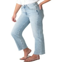 Silver Jeans Co. Ženske veoma poželjne farmerke sa ravnim nogama sa visokim usponom, veličine struka 24-36