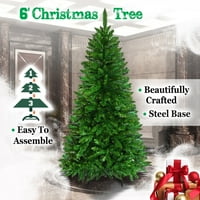 Sunčano vještačko božićno drvo 5 6 7 8ft w metalni stalak Božić Slim Spruce prirodni dekor