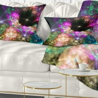 Designart Pink Cosmic Black Hole - apstraktni jastuk za bacanje - 12x20