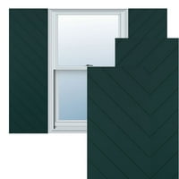 Ekena Millwork 12 W 55 H True Fit PVC dijagonalna letvica modernog stila roletne za fiksno montiranje, termo zelena