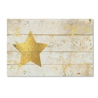 Zaštitni znak likovne umjetnosti 'zlatna zvijezda na bijelom drvetu' umjetnost na platnu Cora Niele