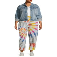 Eye Candy Junior Plus Size flis Tie Dye Boyfriend Jogger pantalone sa džepovima