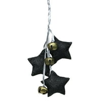 Northlight Black Jute Triple Star Božić dekorativni naglasak ukras, sa Jingle Bells 10