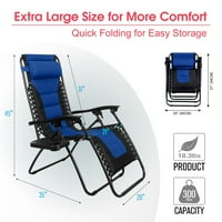 Studijski Set Podstavljenih ležaljki sa nultom gravitacijom podesivi pitki kamp stolica za travnjak za teške