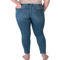 Silver Jeans Co. Ženske Plus Size najtraženije uske farmerke srednjeg rasta