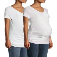 Time and Tru ženska majica sa kratkim rukavom za trudnice, 2 pakovanja