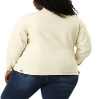 Jedinstvena povoljna ženska Plus Veličina dugačka dugmad sa dugačkim rukavom prednja oprana traper jakna